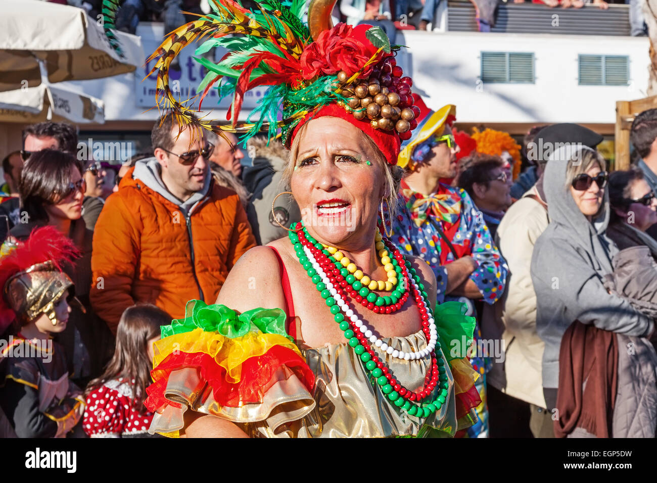 The Baianas, one of the most historically important characters of the Rio de Janeiro Brazilian style Carnaval Parade Stock Photo