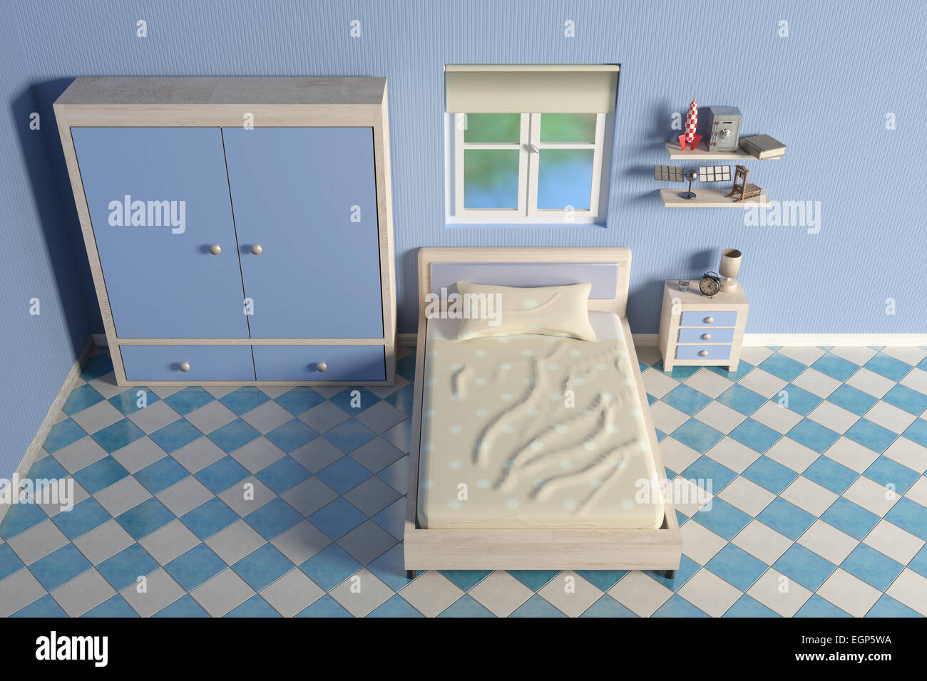 Bed Blue Pastel Picture Stock Photos Bed Blue Pastel