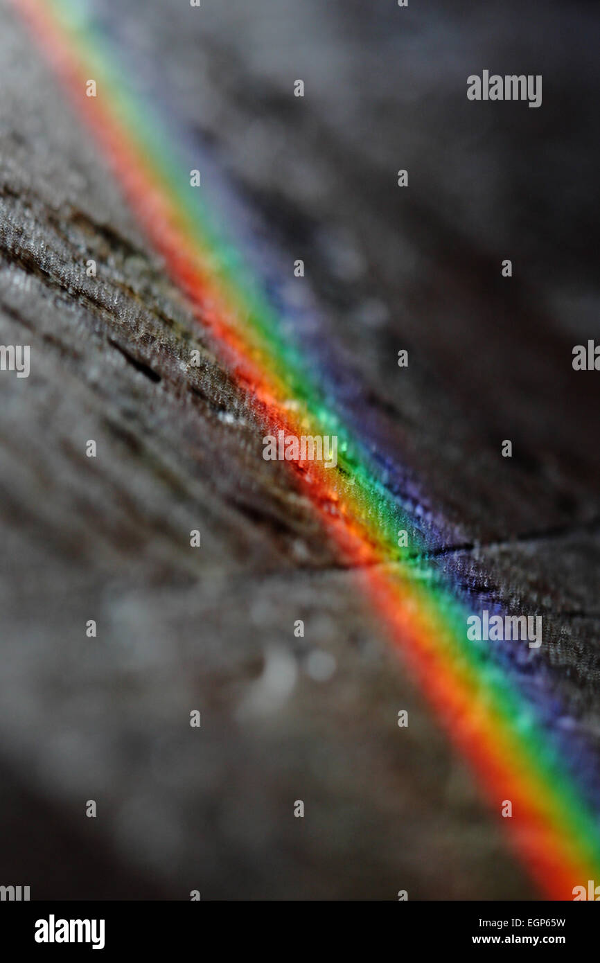 a great rainbow over the floor Stock Photo