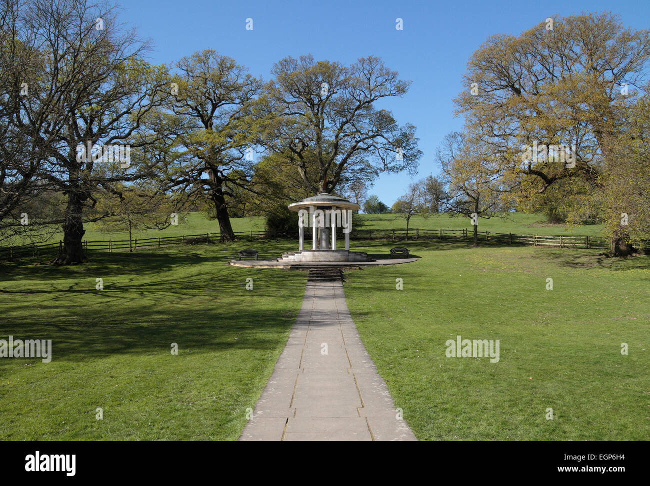 The Magna Carta Memorial in Runnymede commemorating the signing of the Magna Carta in 1215. Stock Photo