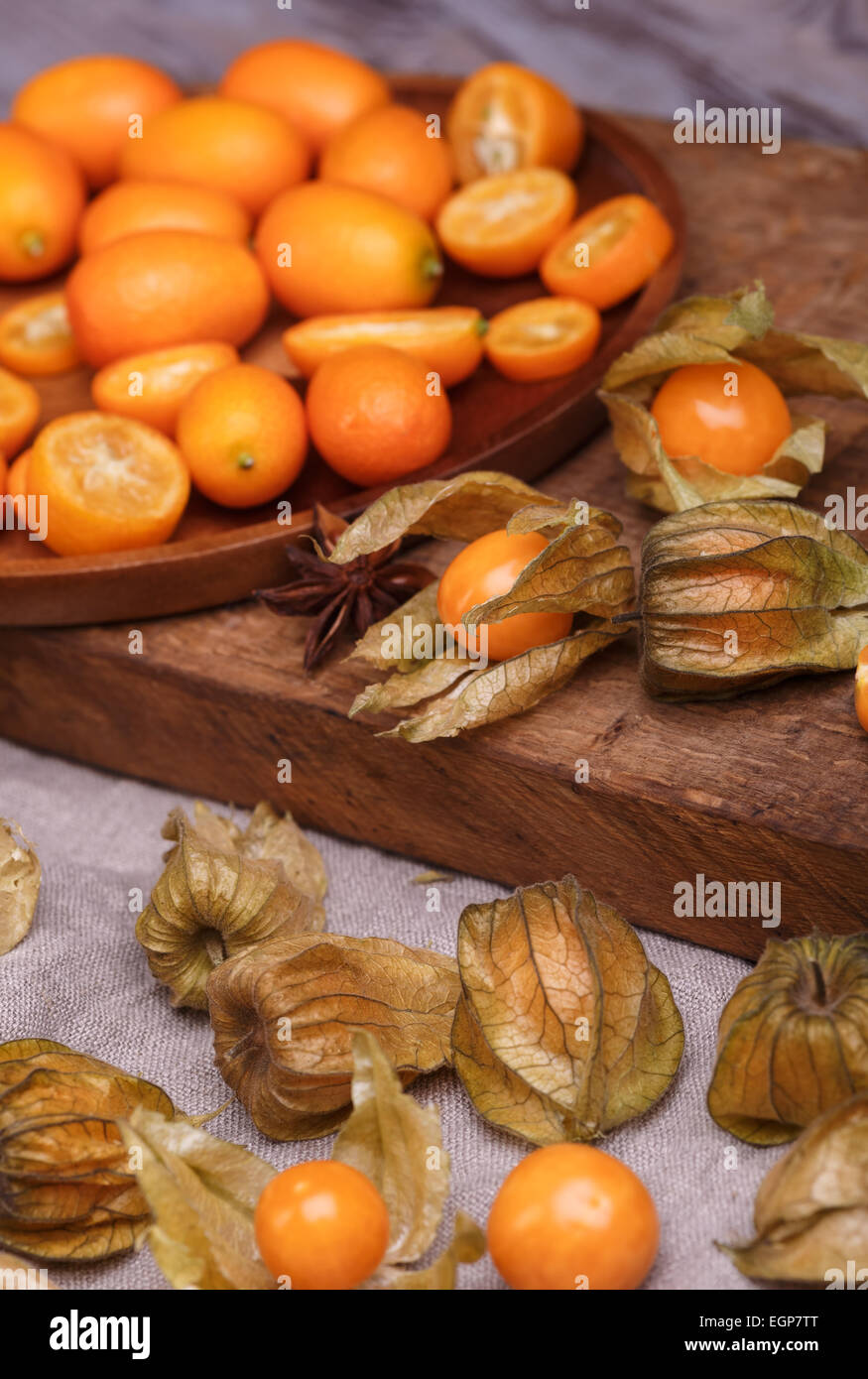 physalis and kumquat Stock Photo Alamy