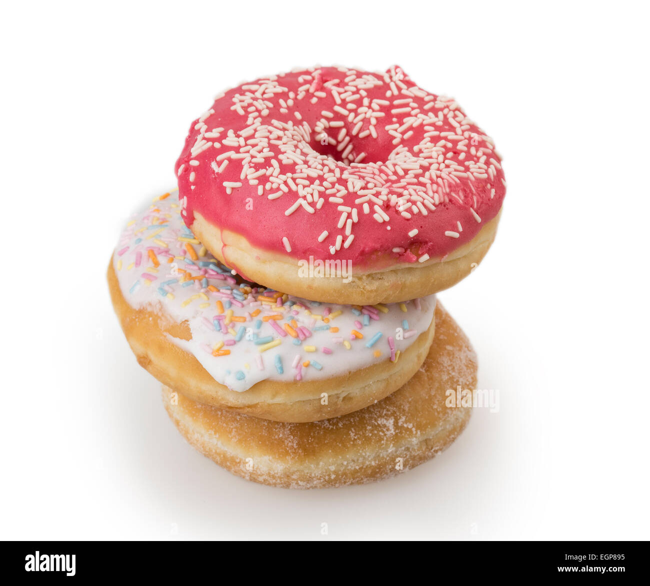 several donuts isolated on white background Stock Photo - Alamy