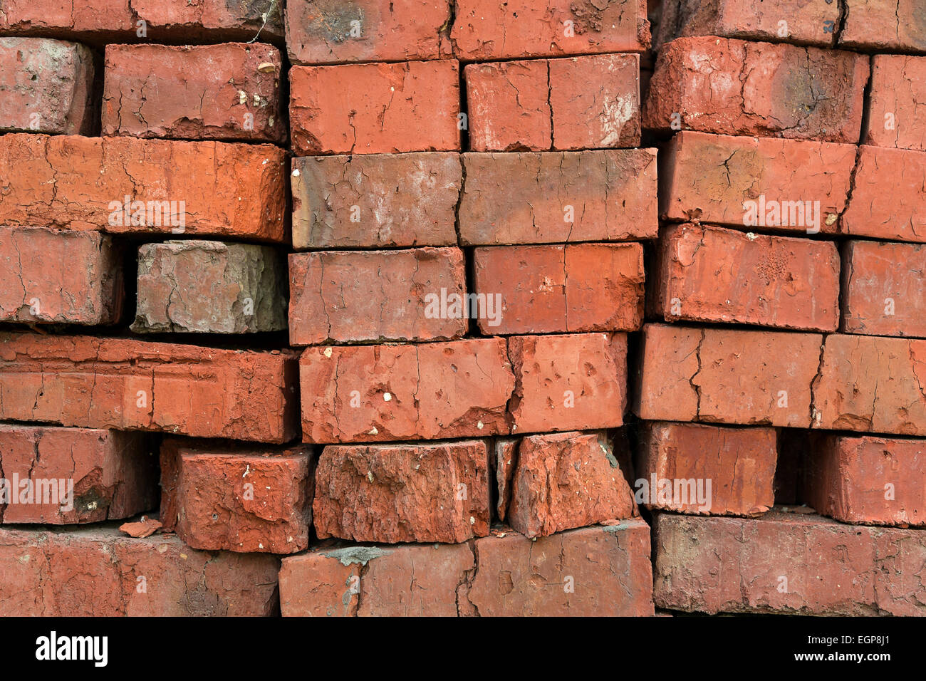 stack of red clay bricks Stock Photo Alamy