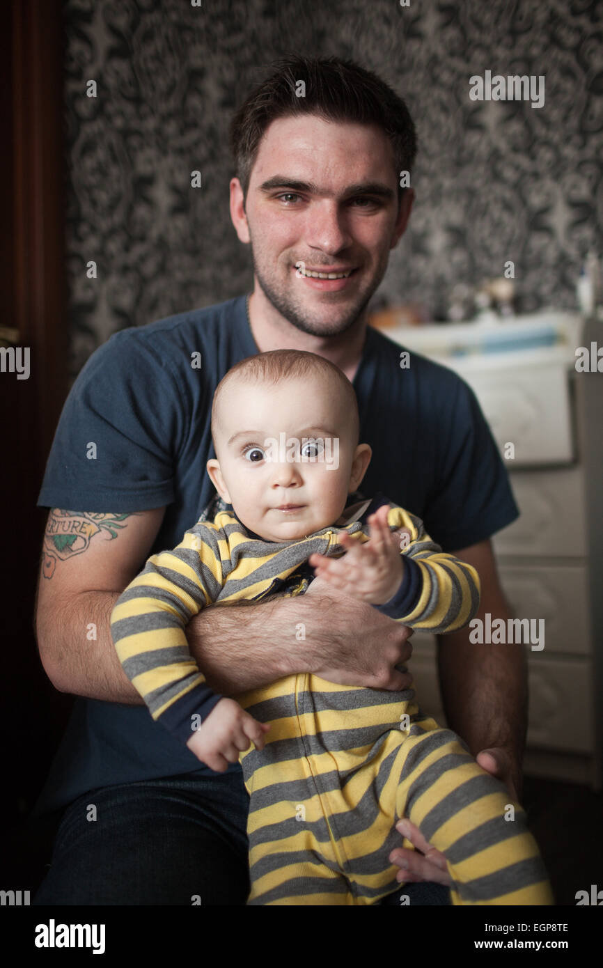 Baby boy with father Stock Photo Alamy