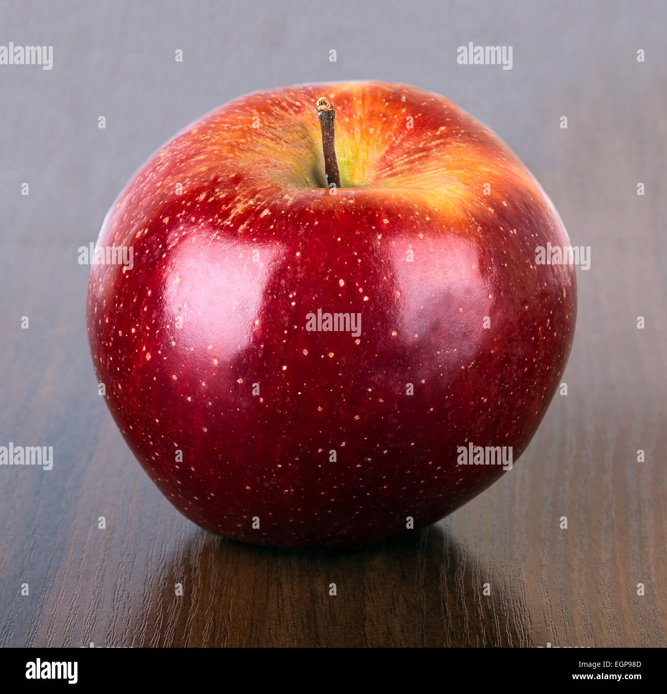 red apple brown wood background Stock Photo Alamy