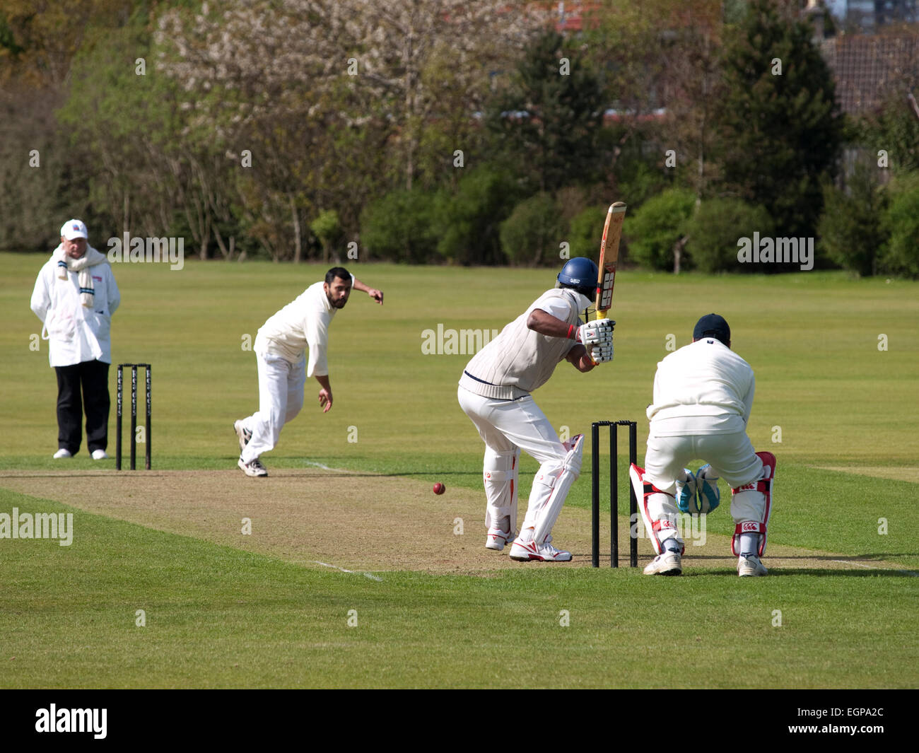 Cricket Bat And Ball Wicket High Resolution Stock Photography and