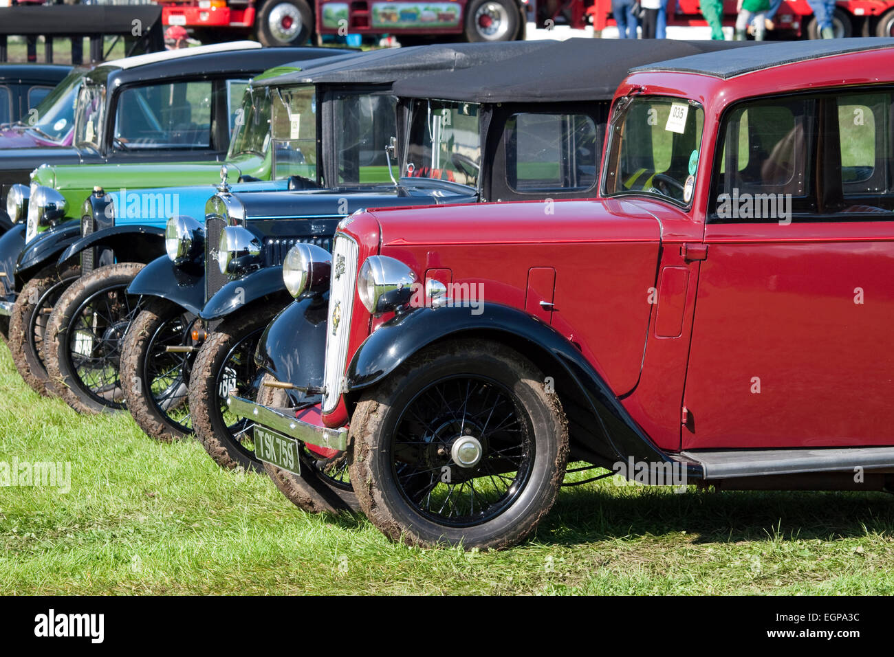 A row of vintage Austin 7 cars. Stock Photo