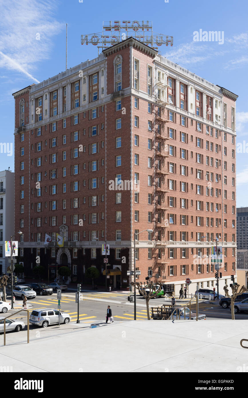 The historic Huntington Hotel, designed by architects Weeks and Day. Nob Hill, San Francisco. Stock Photo