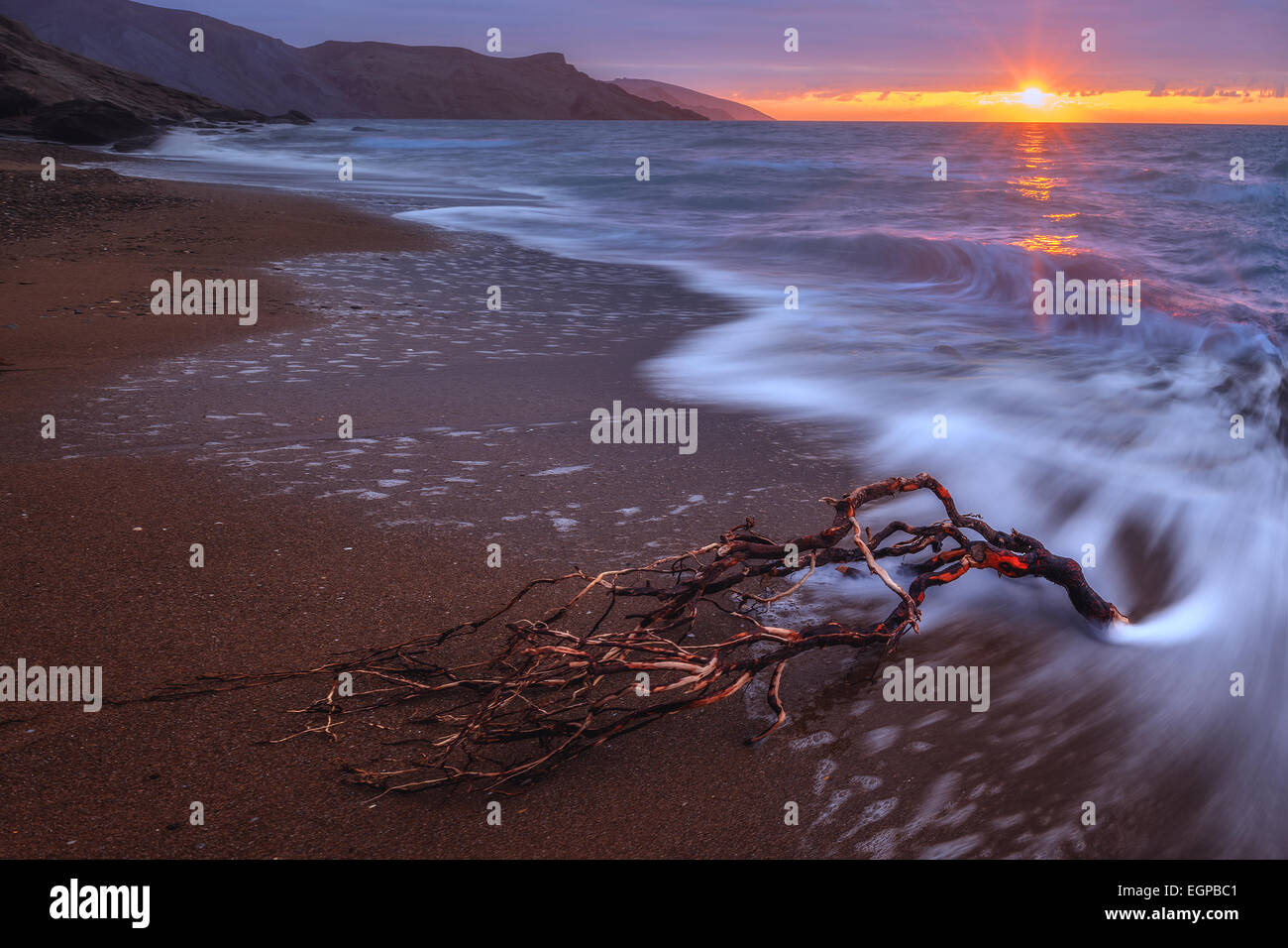 Sea beach on sunset time Stock Photo