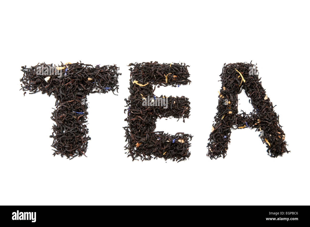 word tea isolated on white Stock Photo