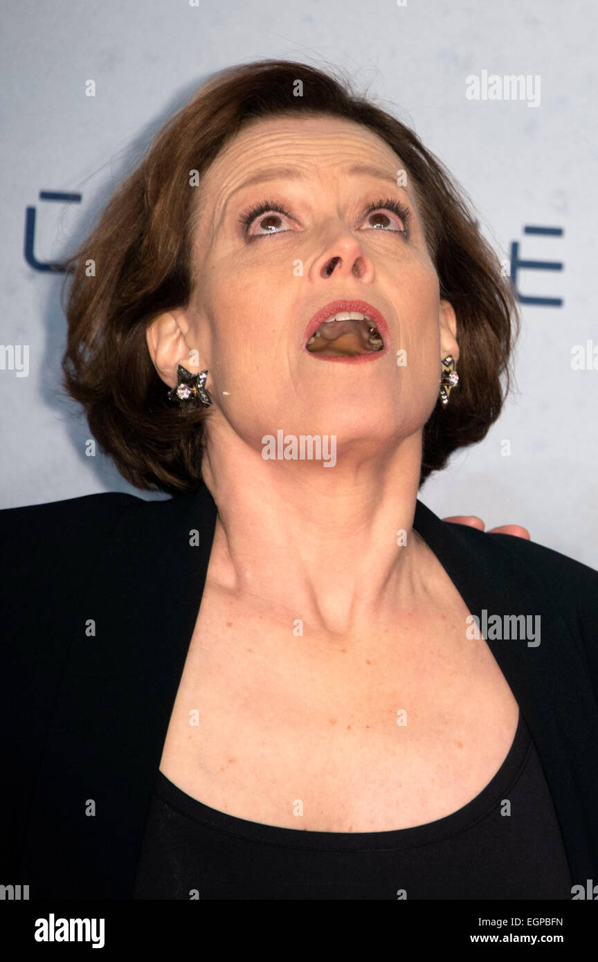 Sigourney Weaver at the Fan-Event for the film 'Chappie' in the Mall of Berlin. Berlin, 27.02.2015 Stock Photo