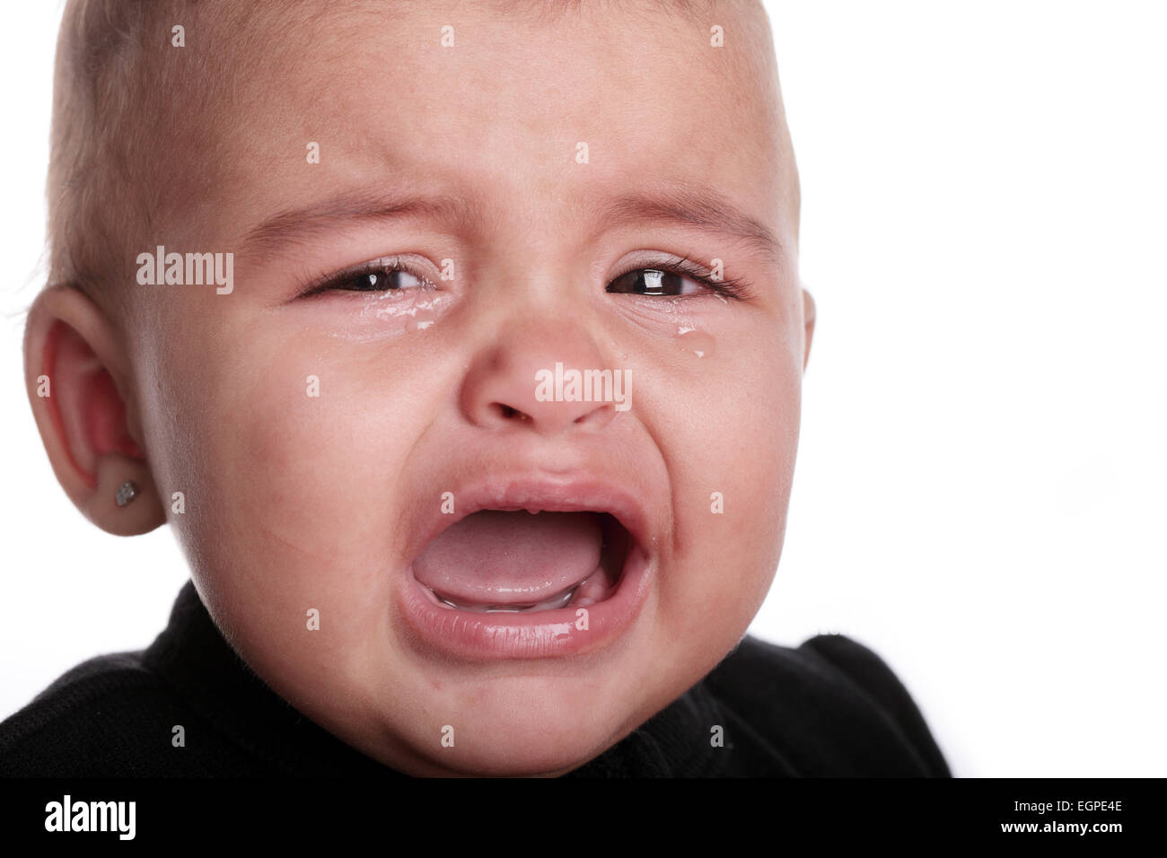 beautiful baby crying isolated on white Stock Photo - Alamy