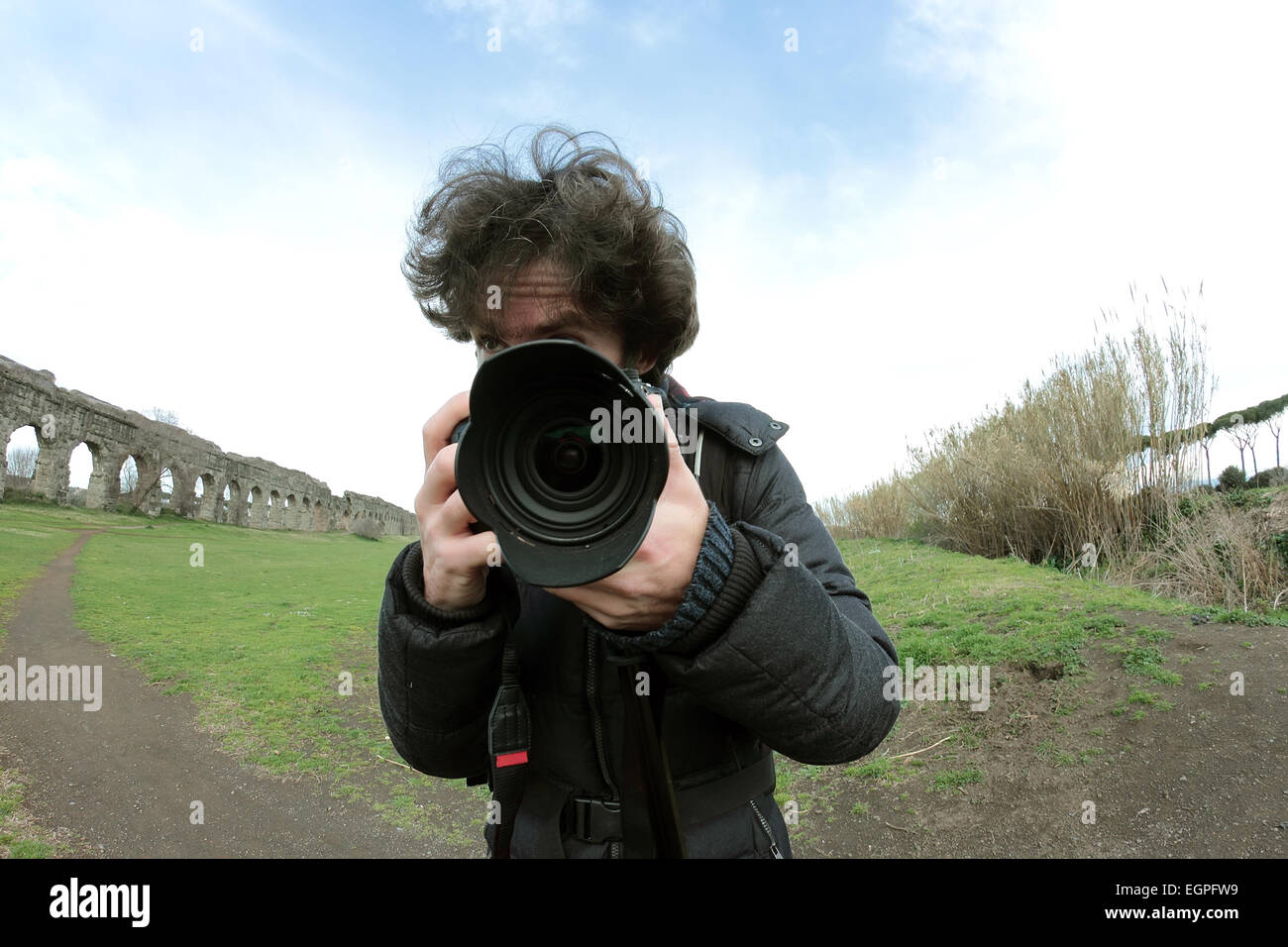 Fish eye lens view hi-res stock photography and images - Alamy