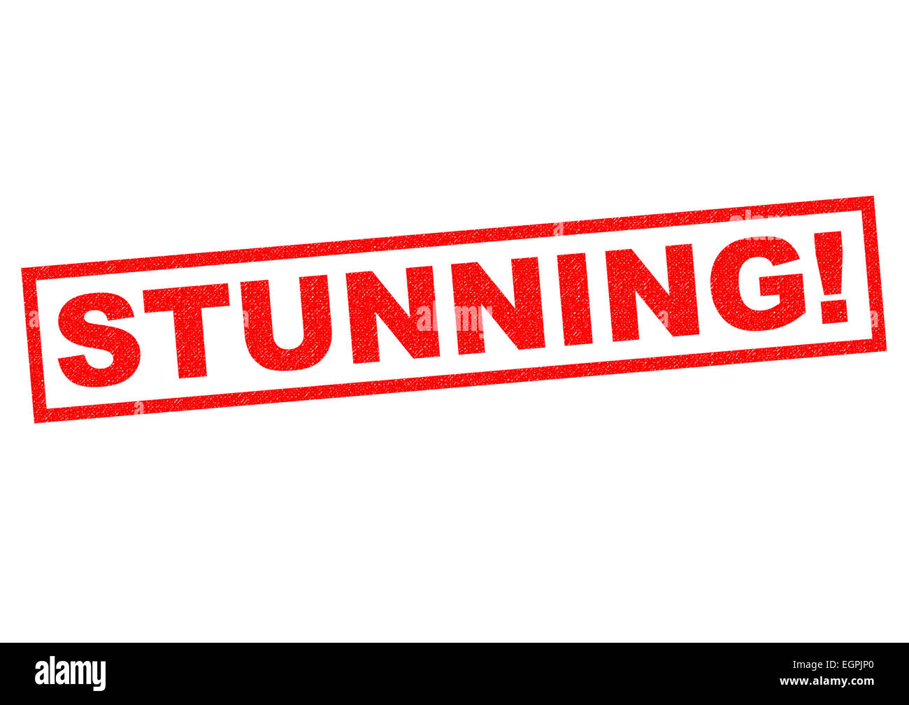 STUNNING! red Rubber Stamp over a white background Stock Photo - Alamy