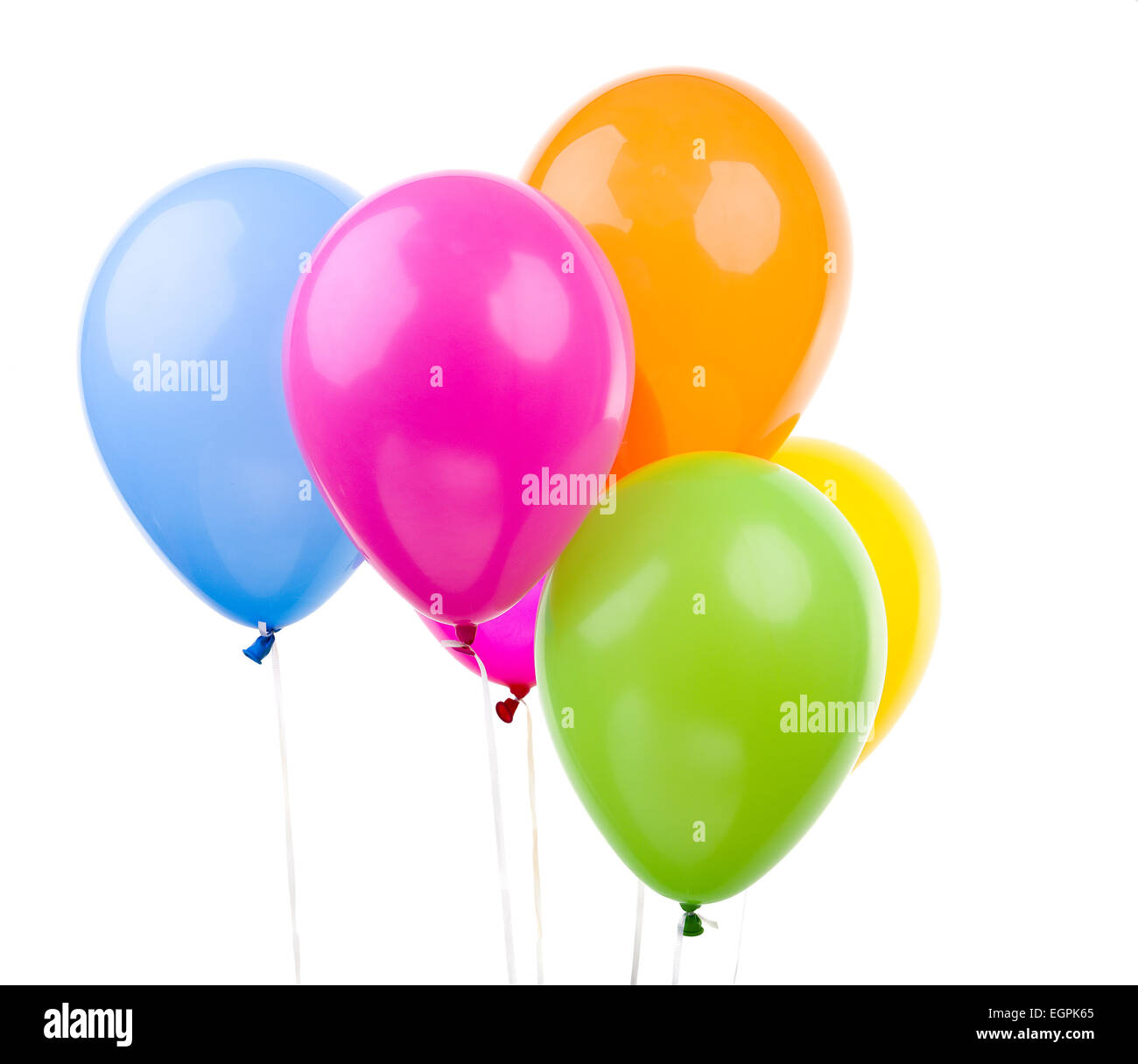 Colorful Balloons on White Background Stock Photo - Alamy