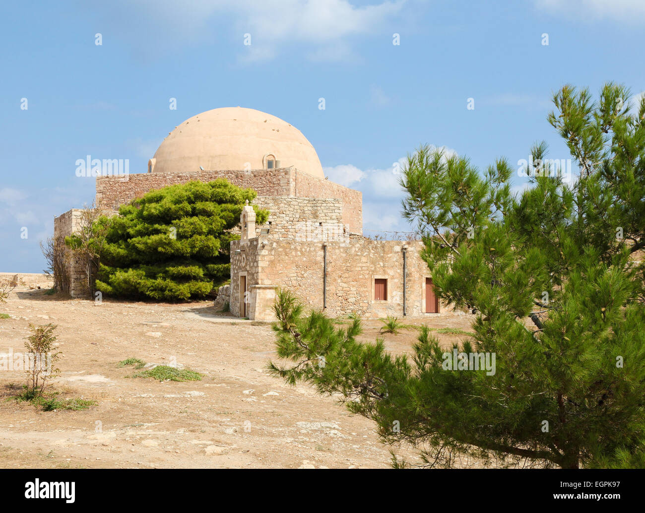 Venetian Fortezza or Citadel in the city of Rethymno on the island of Crete, Greece, created in 1573. Stock Photo