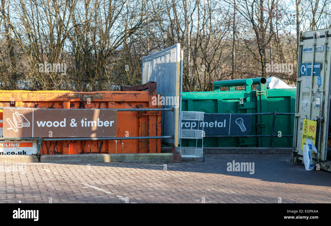 Domestic household waste collection and recycling centre in the UK