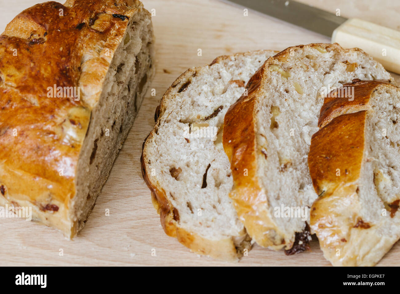 Fresh whole grain bread on cutting board Stock Photo - Alamy