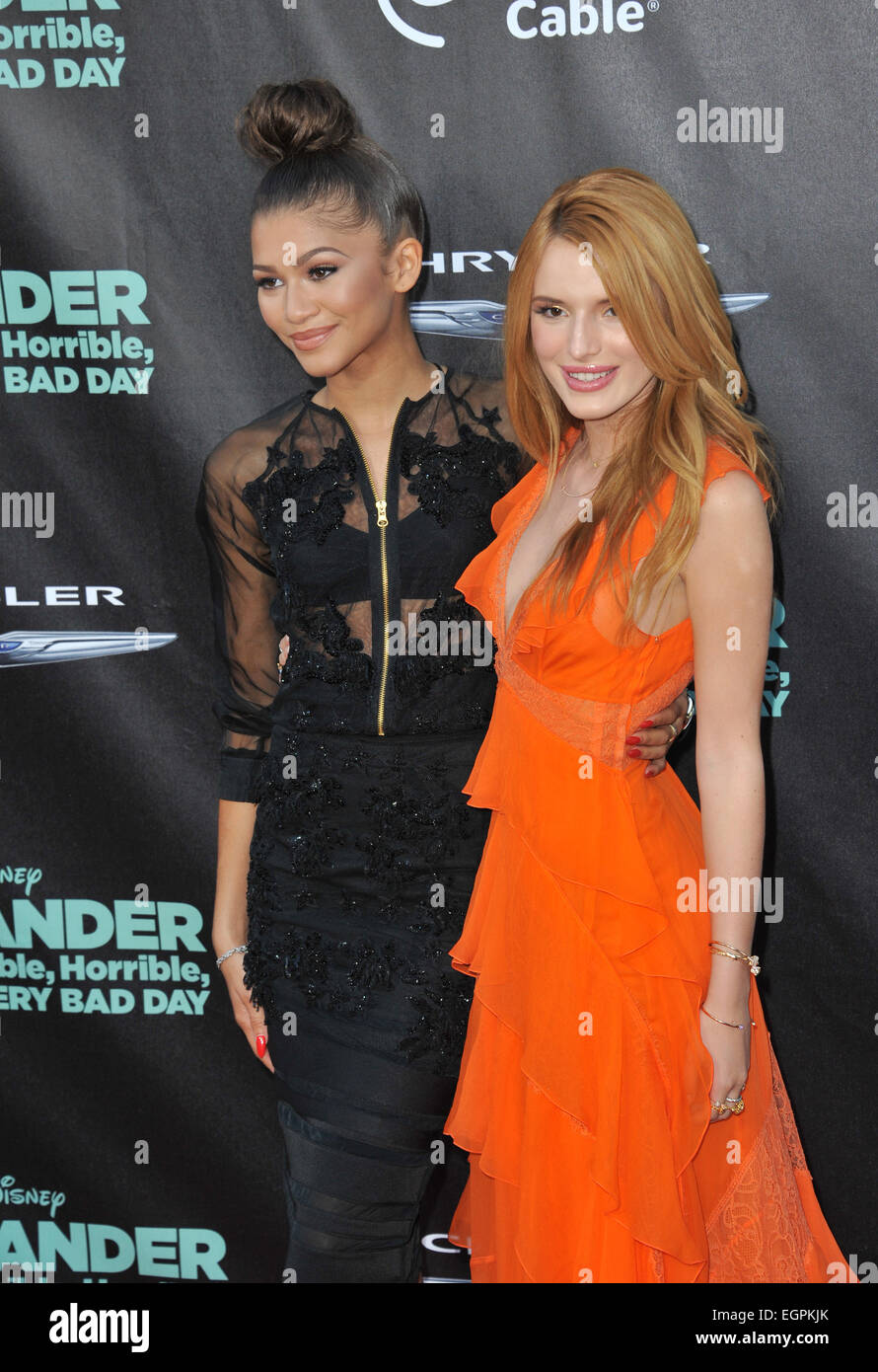 LOS ANGELES, CA - OCTOBER 6, 2014: Bella Thorne & Zendaya (in black) at