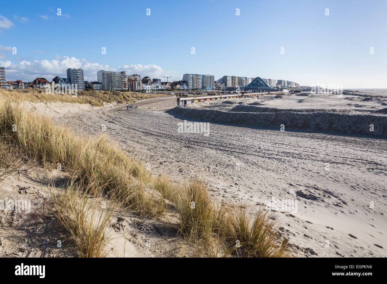 The town of Le Touquet, France from the sand dunes at Paris-Plage Stock Photo