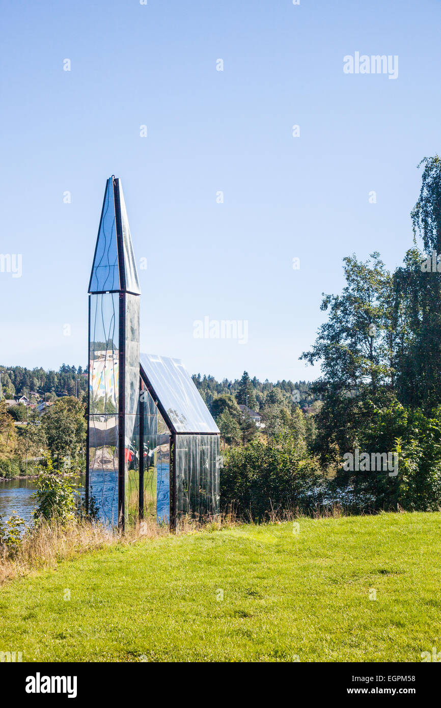 Kongsberg mirror church Stock Photo Alamy