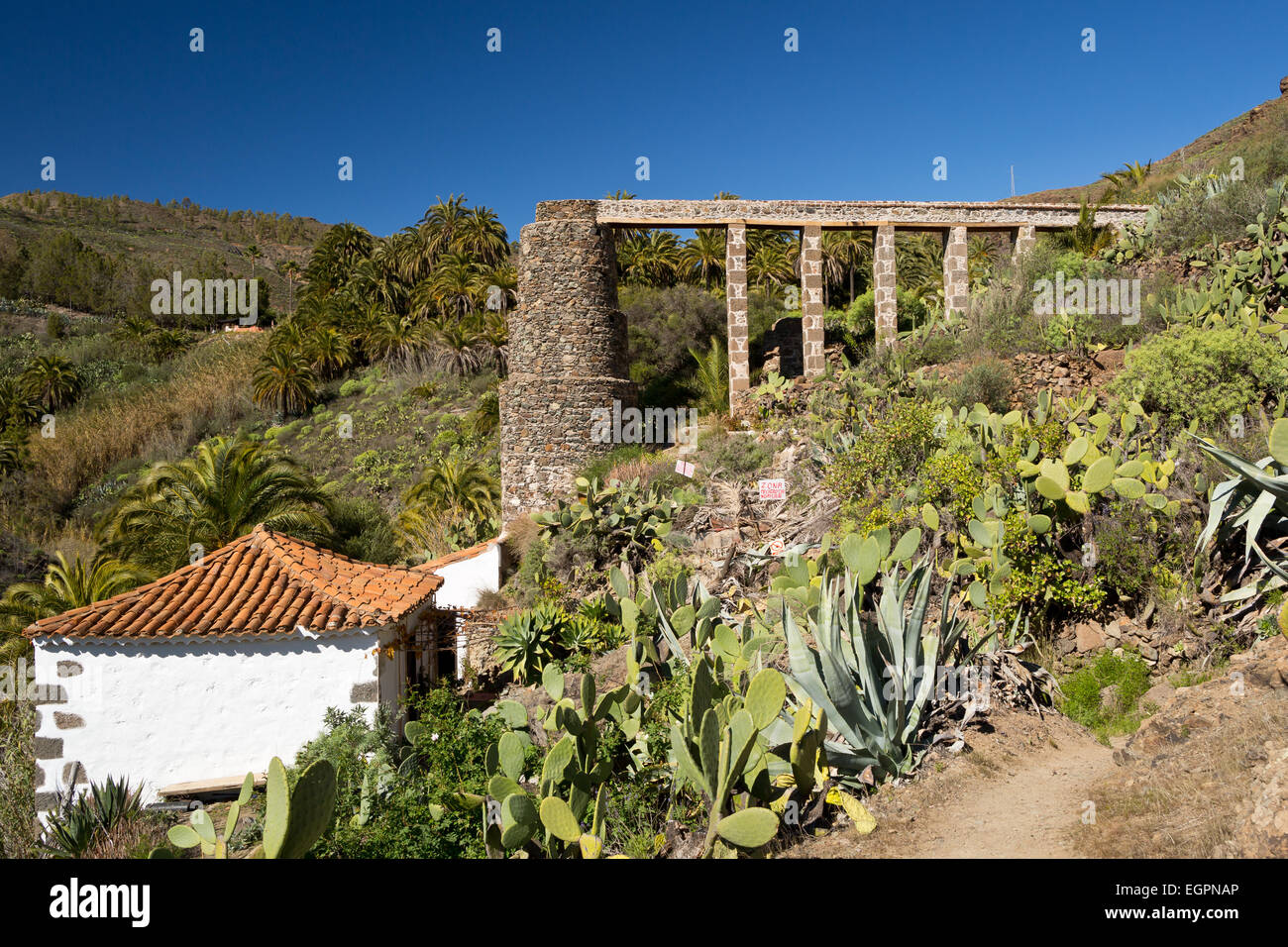 Gran Canaria - Watermill, Molino de Agua de Fataga - Canary Islands, Spain, Europe Stock Photo
