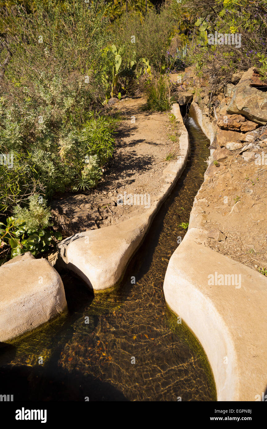 Gran Canaria - Canal to the watermill, Molino de Agua de Fataga - Canary Islands, Spain, Europe Stock Photo