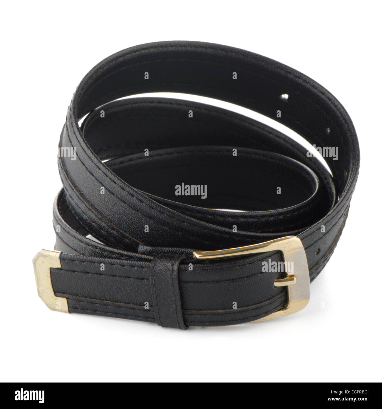 Leather belt isolated on white background Stock Photo - Alamy