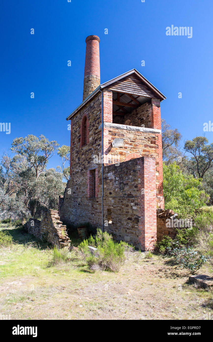 The disused Duke of Cornwall Mine in the Victorian Goldfields near Castlemaine Stock Photo