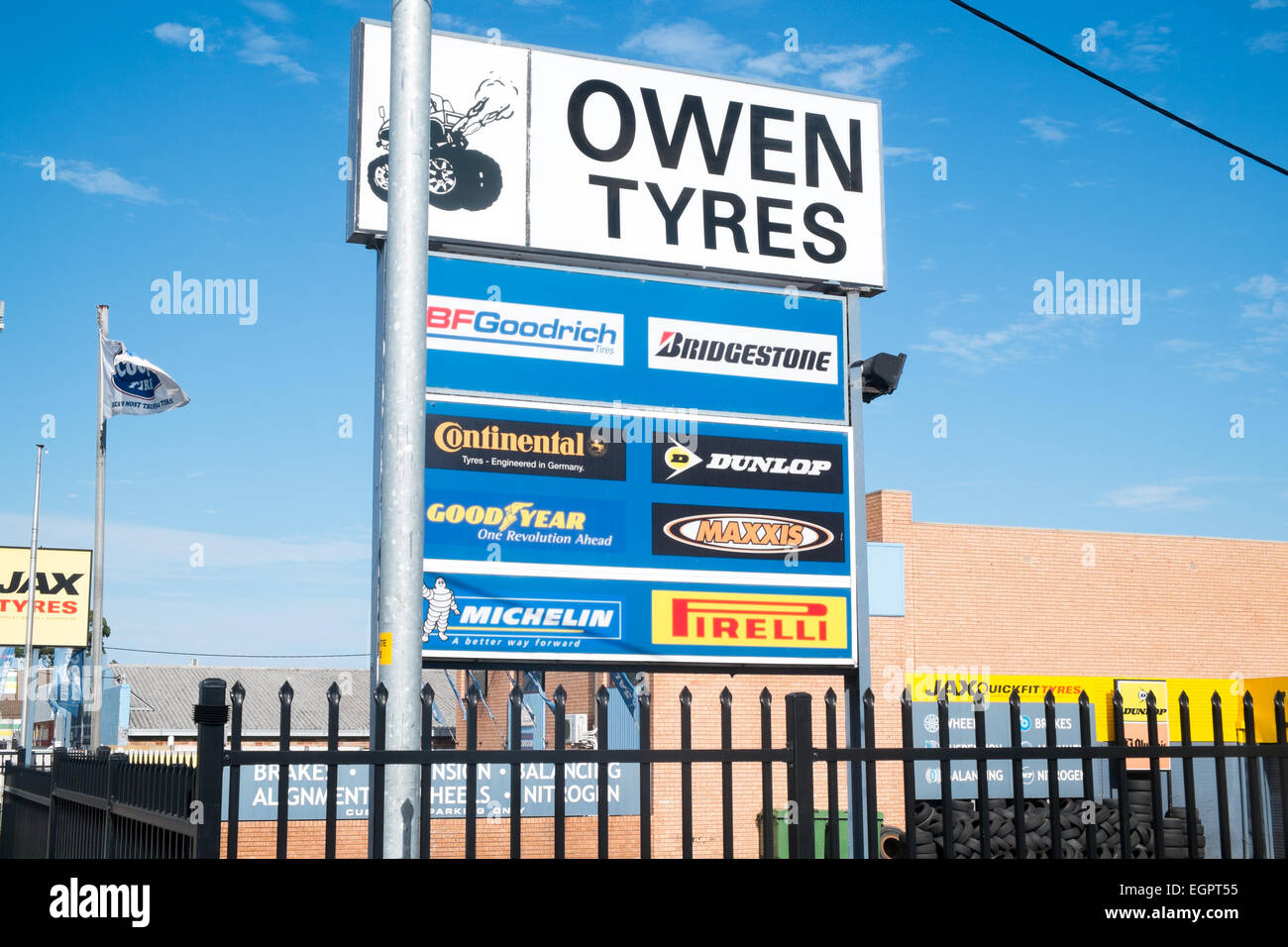 Car garage in Brookvale,Sydney selling a range of tyre brands