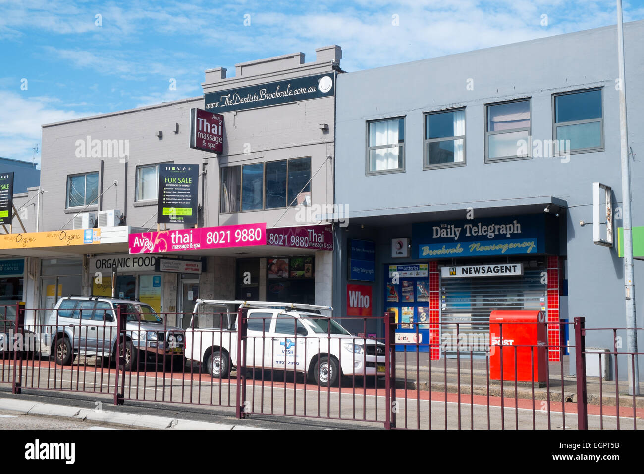 shops and business on pittwater road, in the northern Sydney suburb of