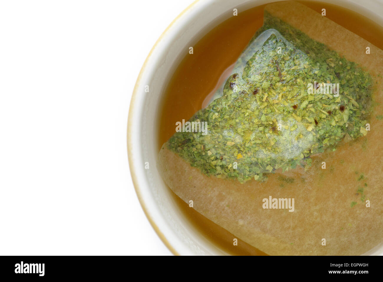 close up tea bag in cup Stock Photo Alamy