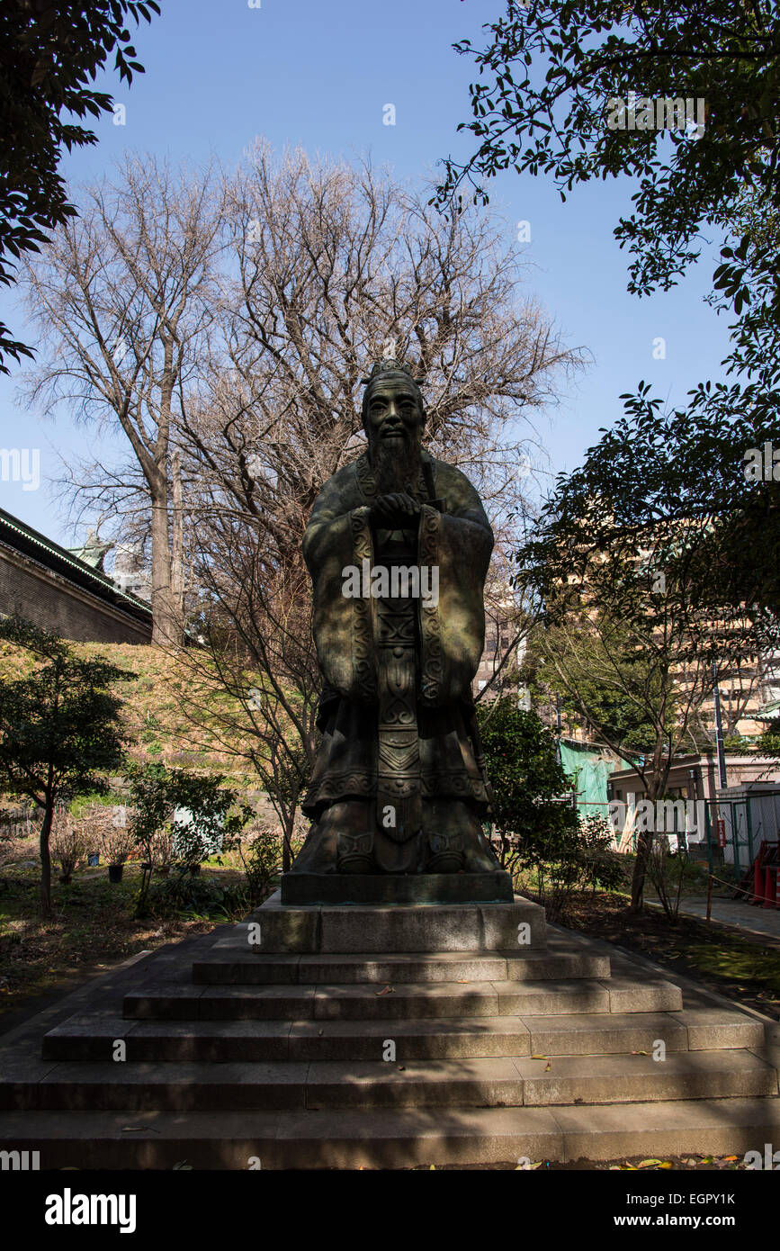 Statue of Confucius,Yushima Seido,Bunkyo-Ku,Tokyo,Japan Stock Photo