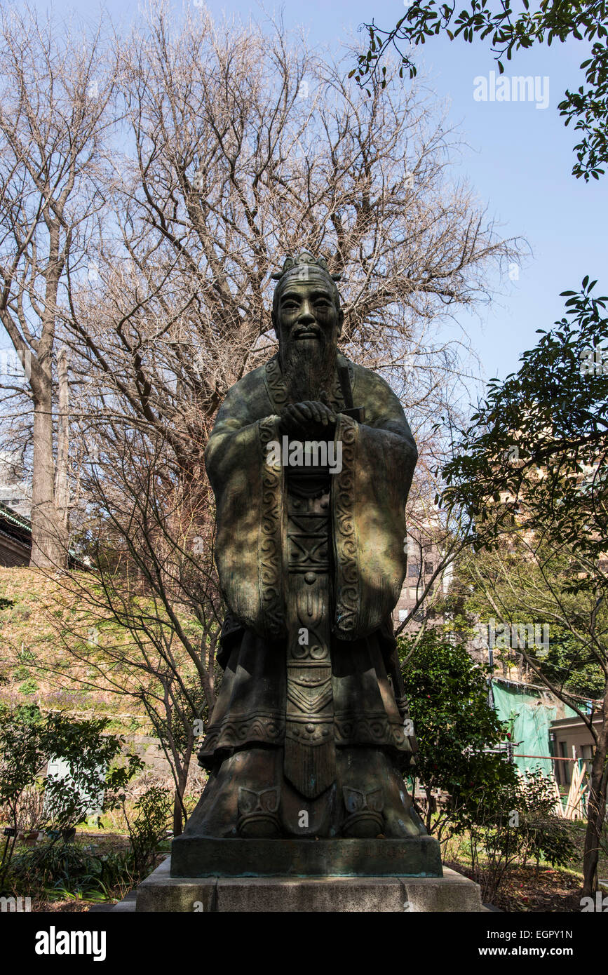 Statue of Confucius,Yushima Seido,Bunkyo-Ku,Tokyo,Japan Stock Photo