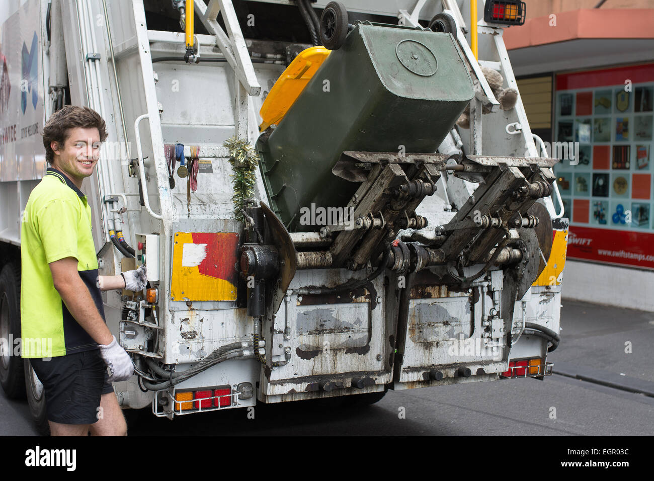 Sanitary Worker Doing Garbage Collection Stock Photo Alamy