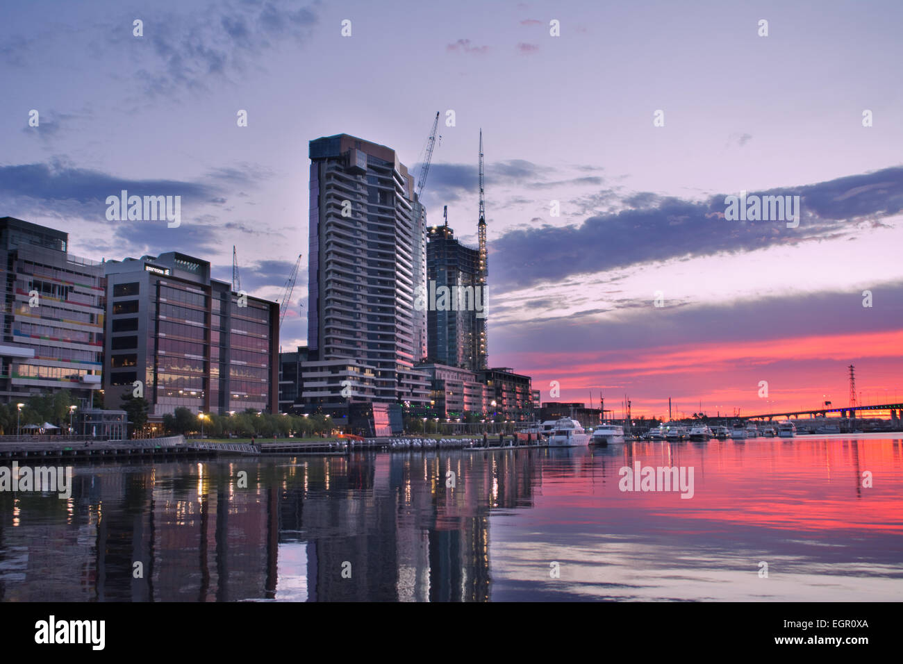 Docklands Waterfront At Sunset Melbourne Australia Stock Photo Alamy