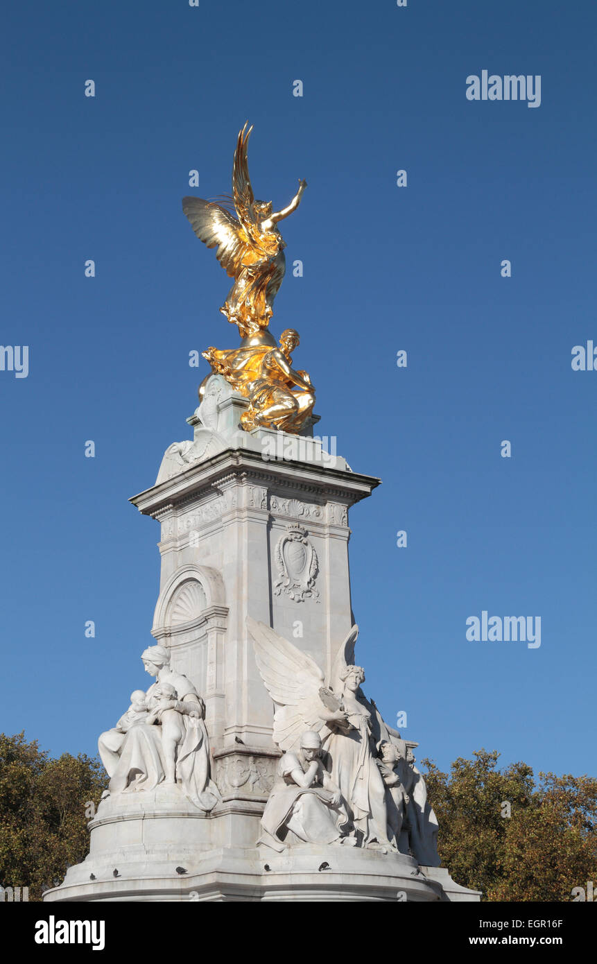 The golden statue on the (Queen) Victoria Memorial outside Buckingham