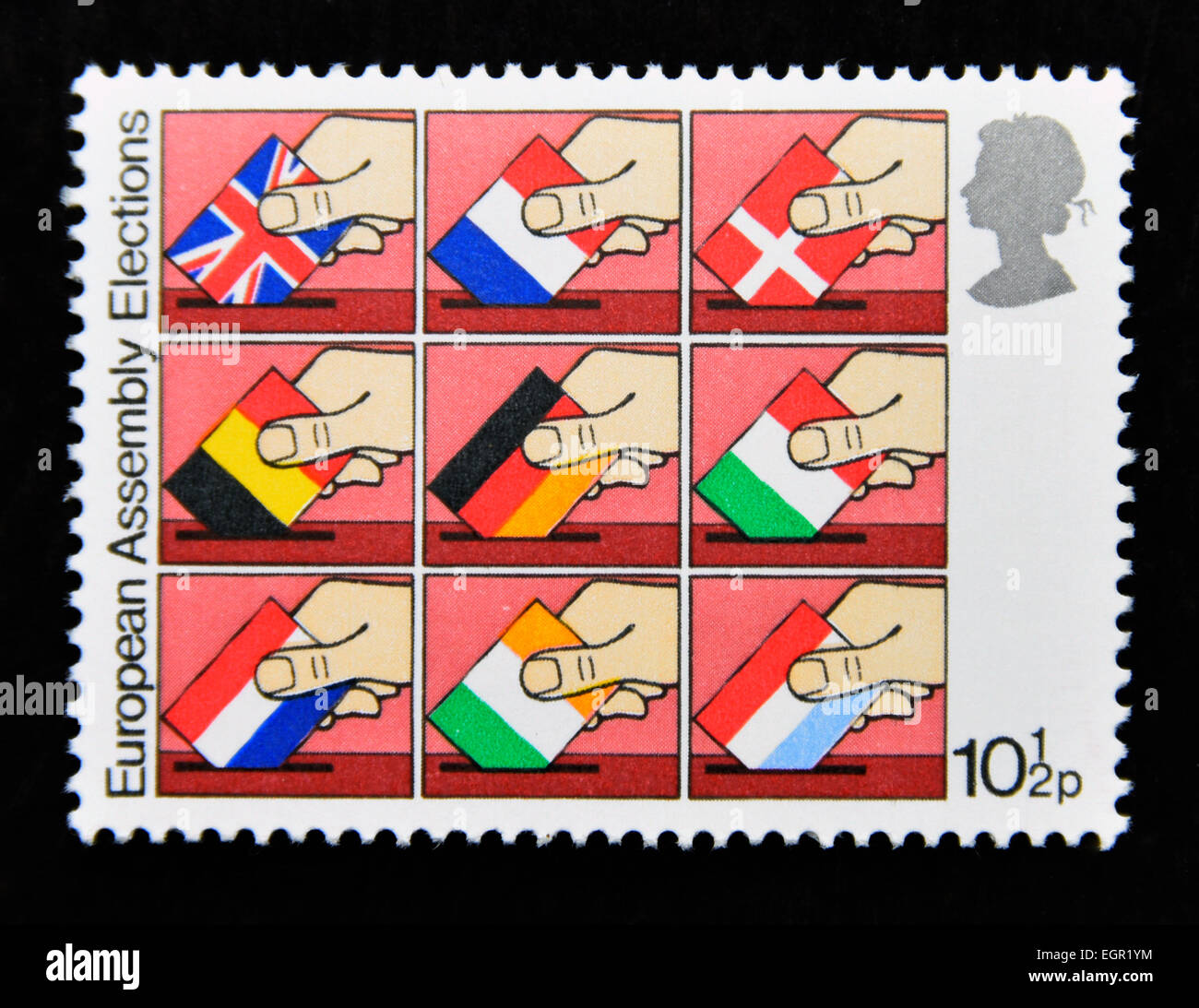 Postage stamp. Great Britain. Queen Elizabeth II. 1979. First Direct