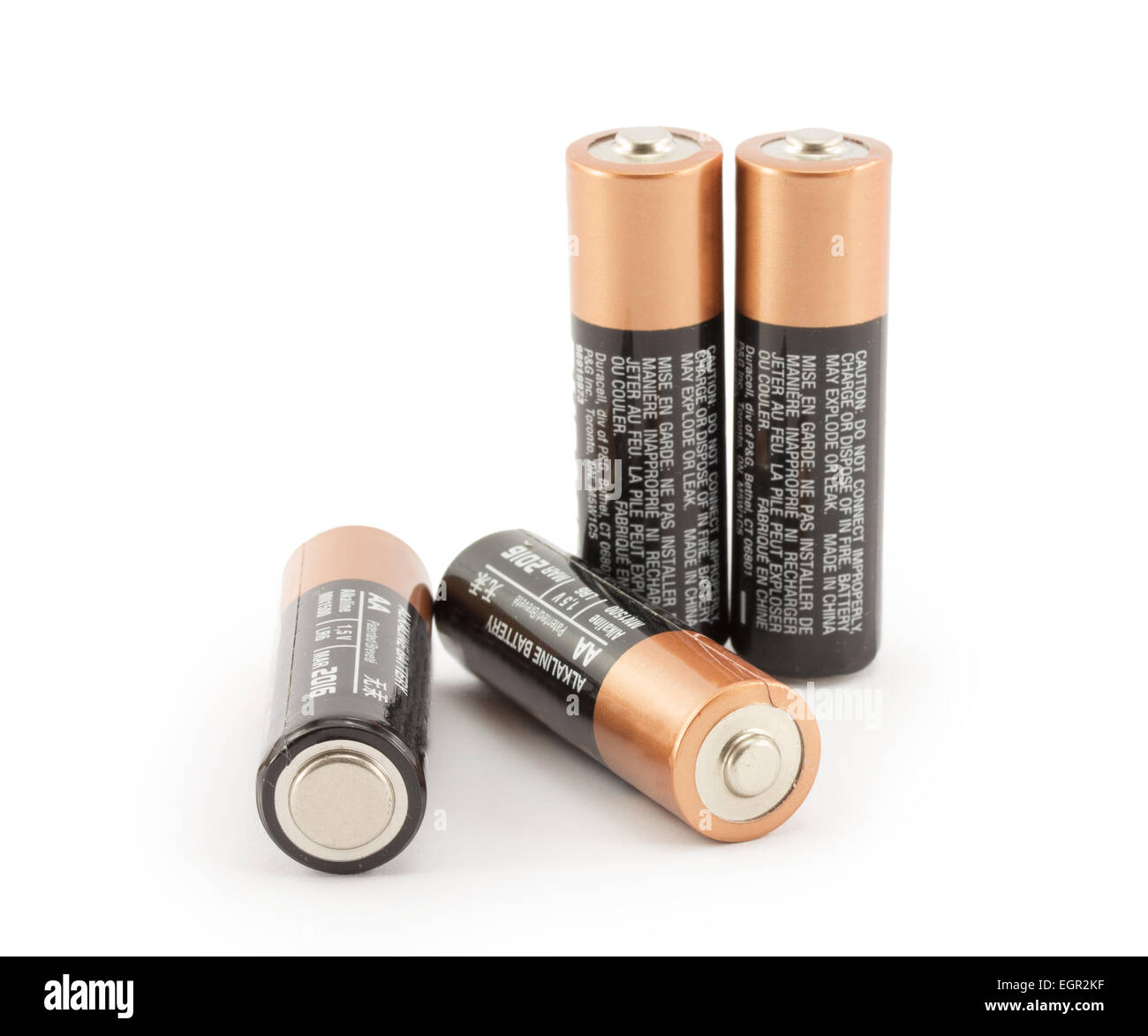 batteries isolated on white background Stock Photo