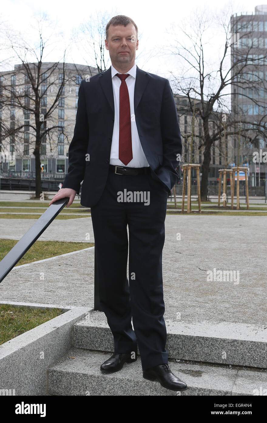 Berlin, Germany. 28th Feb, 2015. Alexander Hug, deputy chief of the OSCE Monitoring Mission to Ukraine (OSCE: Organization for Security and Co-operation in Europe) poses at an interview in Berlin, Germany, 28 February 2015. Photo: STEPHANIE PILICK/dpa/Alamy Live News Stock Photo