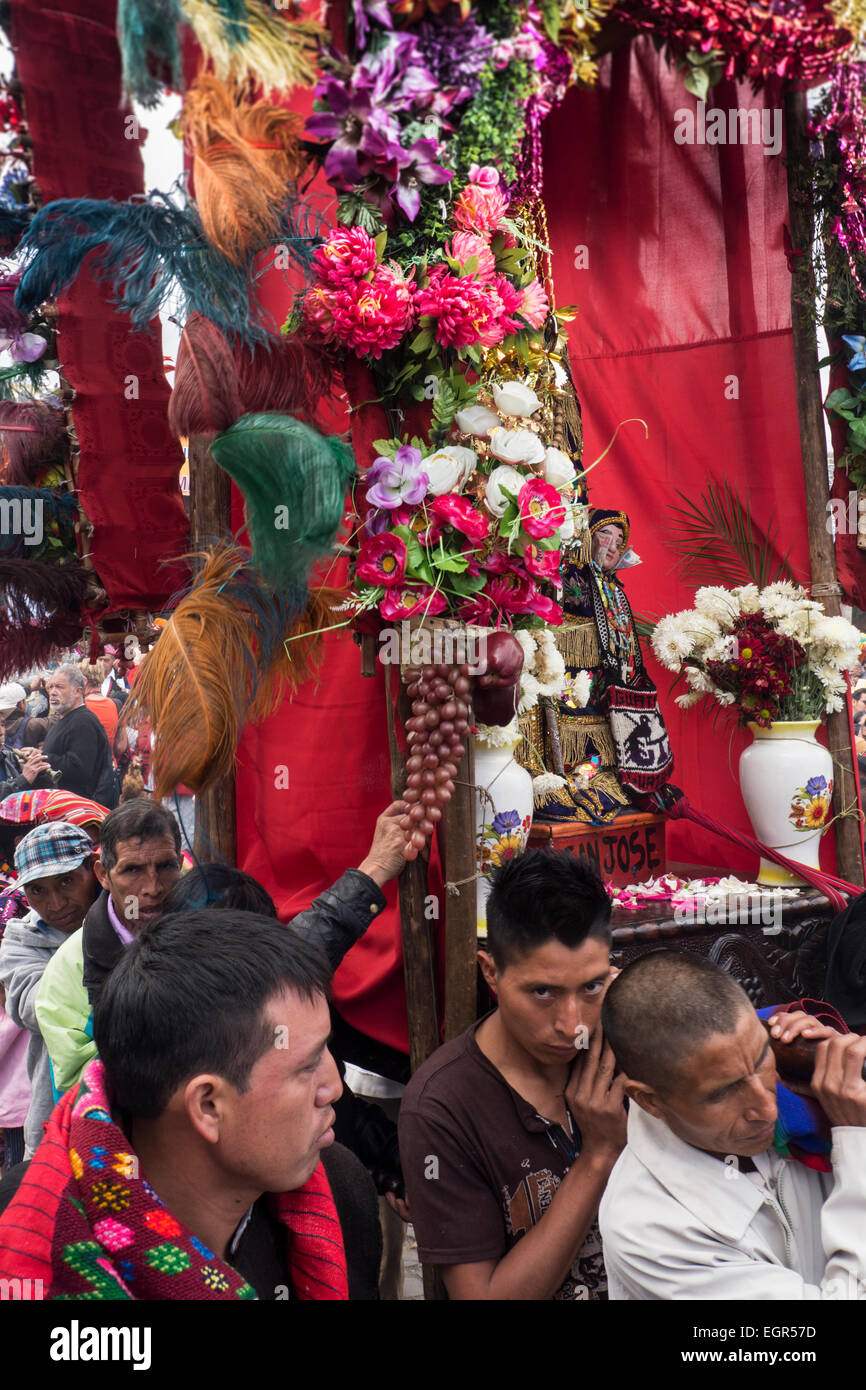 Colorful festival of Santo Tomas, patron saint of Chichicastenago, Guatemala Stock Photo