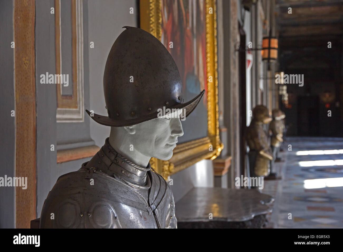 Armour on display at Palace Armoury, Valletta, Malta Stock Photo