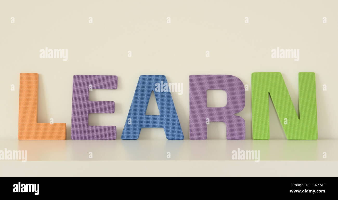 Word LEARN In Colorful Upper Case Letters Of Foam Toys