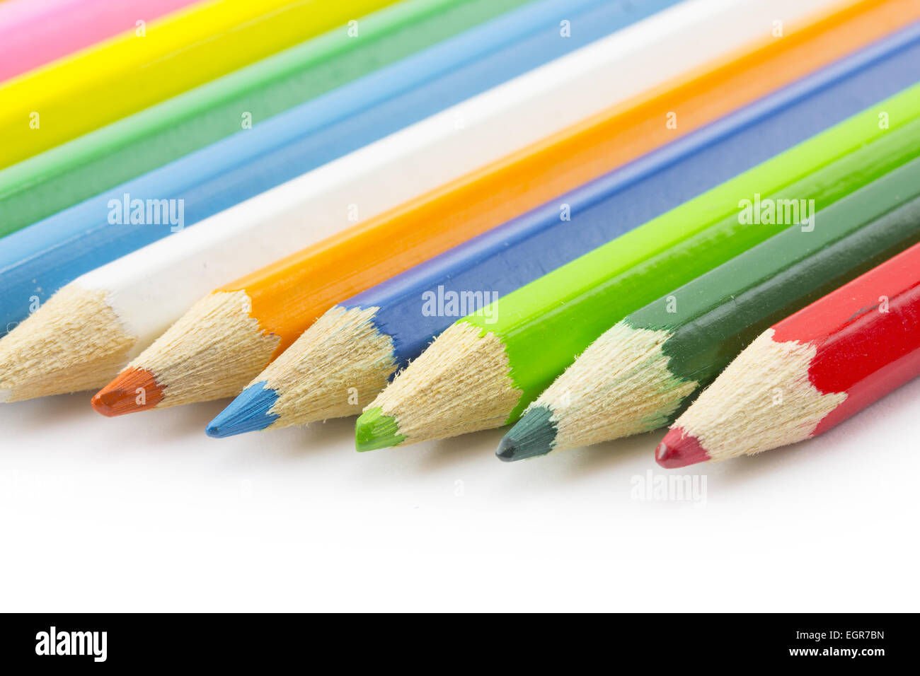 colored pencils isolated on white background Stock Photo - Alamy