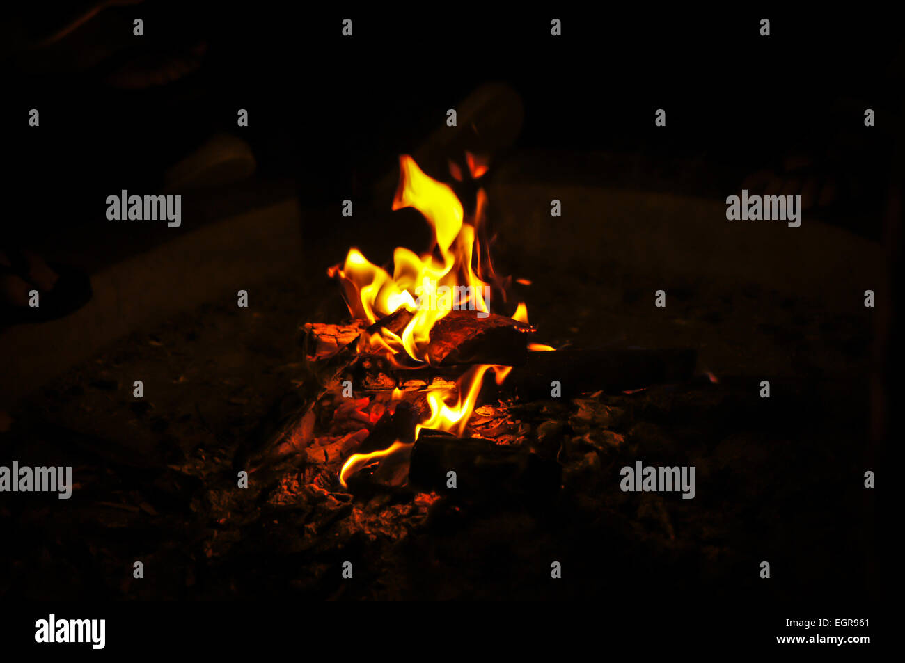 Campfire flame Stock Photo