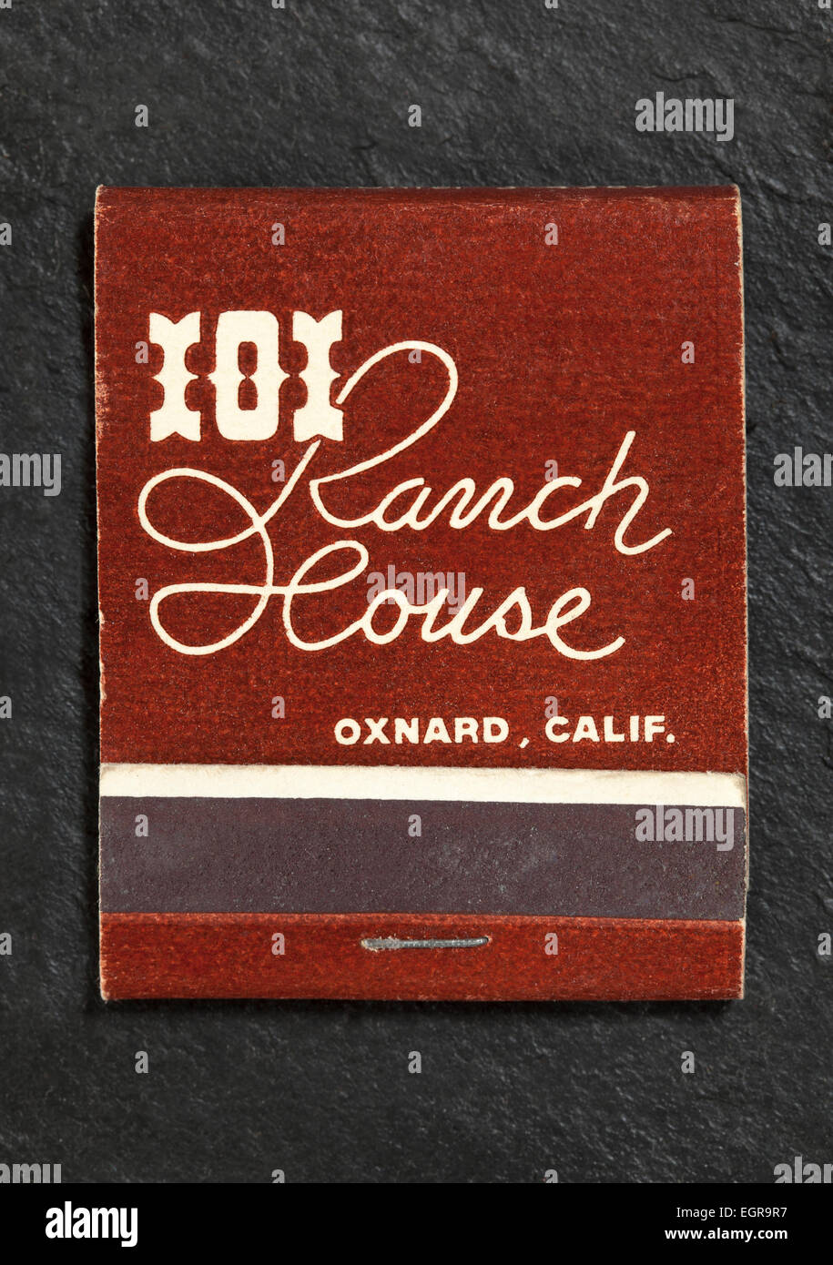 Vintage American Matchbook advertising 101 Ranch House Cafe and Western Bar Oxnard California USA Stock Photo