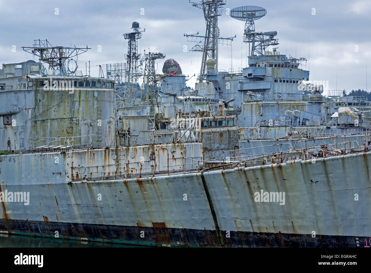 Ship graveyard of military ships, Brittany, France, Europe Stock Photo