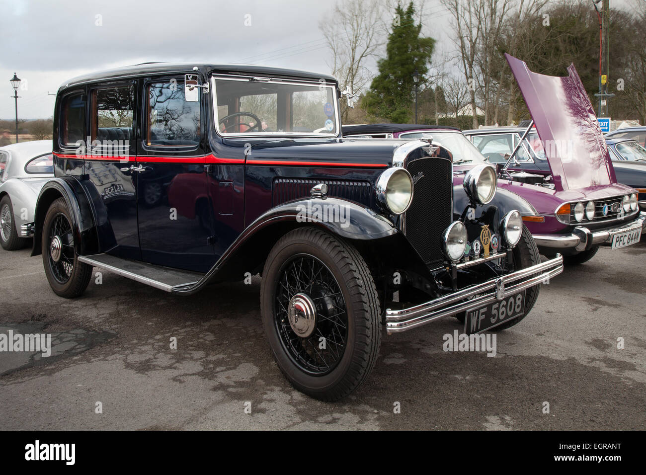 Wrightington, Lancashire, UK.  1st March, 2014.  1933  Austin 'Heavy' Twelve Berkeley Deluxe WF 5608 at the Inaugural Car Club Meet in Wrightington. Stock Photo