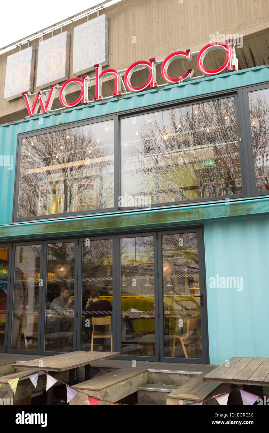 Exterior of Wahaca Mexican street food restaurant, Southbank, London Stock Photo