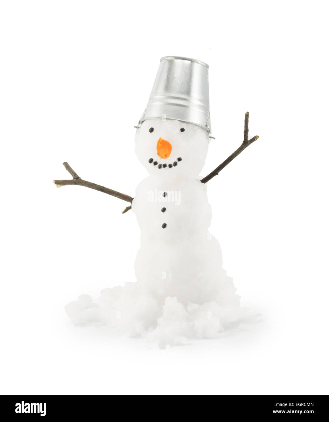 Snowman isolated on white background Stock Photo - Alamy